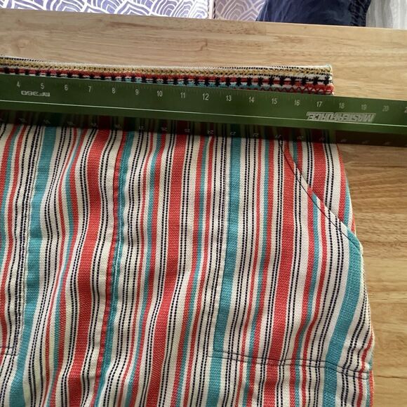 Anthropologie Skirt Mini Side‎ Zip Southwest Aztec Striped Pockets Womens 16 - Picture 5 of 7